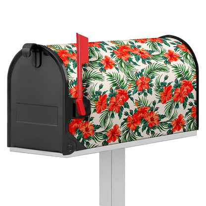 Tropical Hibiscus Blossom Pattern Print Mailbox Cover