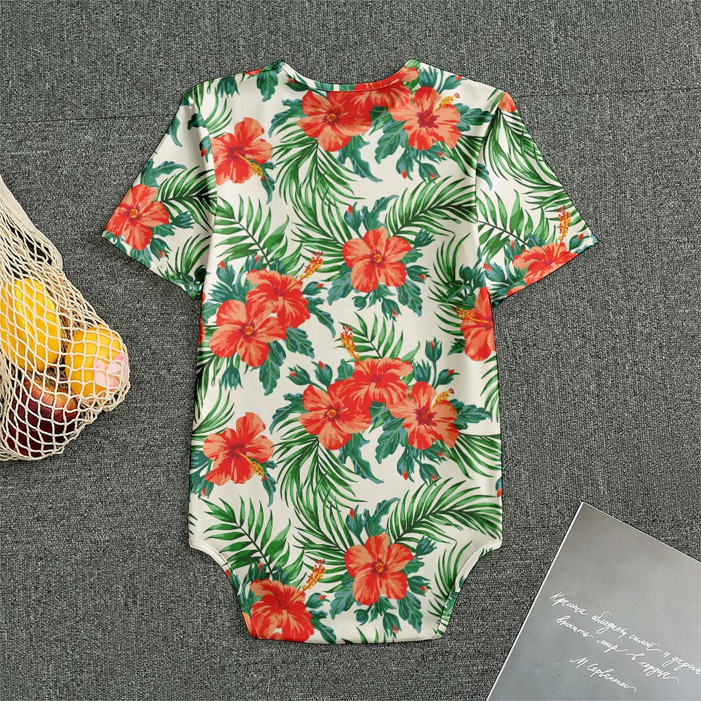 Tropical Hibiscus Blossom Pattern Print Men's Bodysuit