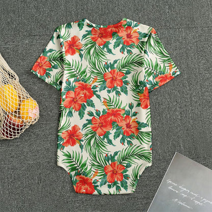 Tropical Hibiscus Blossom Pattern Print Men's Bodysuit