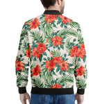 Tropical Hibiscus Blossom Pattern Print Men's Bomber Jacket