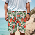 Tropical Hibiscus Blossom Pattern Print Men's Cargo Shorts