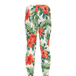 Tropical Hibiscus Blossom Pattern Print Men's leggings