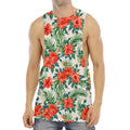 Tropical Hibiscus Blossom Pattern Print Men's Muscle Tank Top