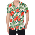 Tropical Hibiscus Blossom Pattern Print Men's Shirt