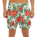 Tropical Hibiscus Blossom Pattern Print Men's Split Running Shorts
