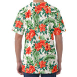 Tropical Hibiscus Blossom Pattern Print Men's Velvet T-Shirt