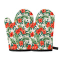 Tropical Hibiscus Blossom Pattern Print Oven Mitts
