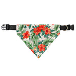 Tropical Hibiscus Blossom Pattern Print Over The Collar Dog Bandana