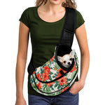 Tropical Hibiscus Blossom Pattern Print Pet Sling Carrier