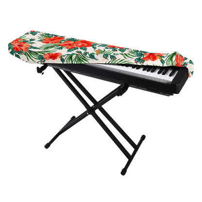 Tropical Hibiscus Blossom Pattern Print Piano Keyboard Cover