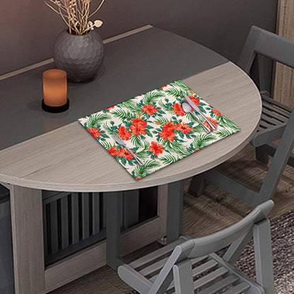 Tropical Hibiscus Blossom Pattern Print Placemat