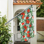 Tropical Hibiscus Blossom Pattern Print Polyester Flag