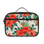 Tropical Hibiscus Blossom Pattern Print Portable Lunch Bag