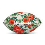 Tropical Hibiscus Blossom Pattern Print Rugby Ball