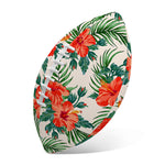 Tropical Hibiscus Blossom Pattern Print Rugby Ball