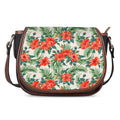 Tropical Hibiscus Blossom Pattern Print Saddle Bag