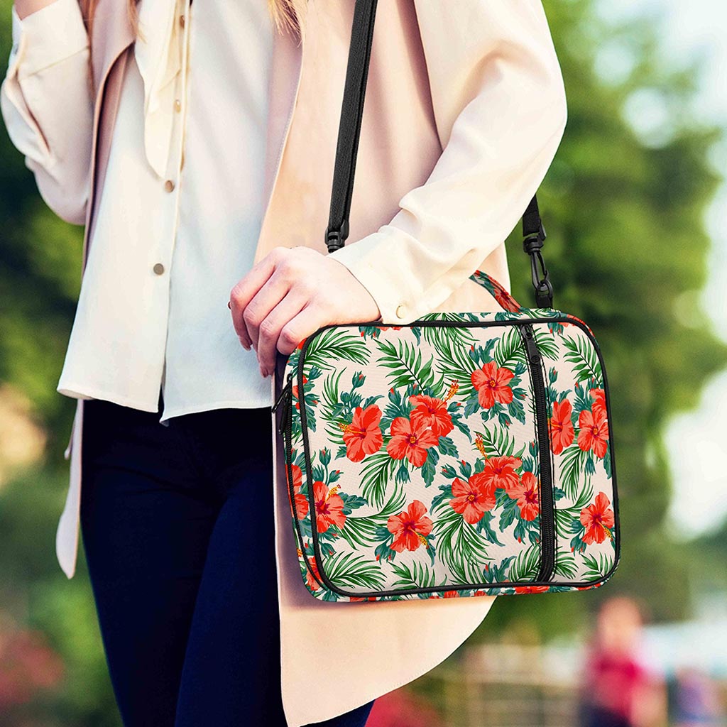 Tropical Hibiscus Blossom Pattern Print Shoulder Strap Bible Bag