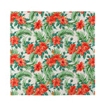Tropical Hibiscus Blossom Pattern Print Silk Bandana