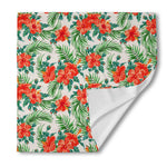 Tropical Hibiscus Blossom Pattern Print Silk Bandana