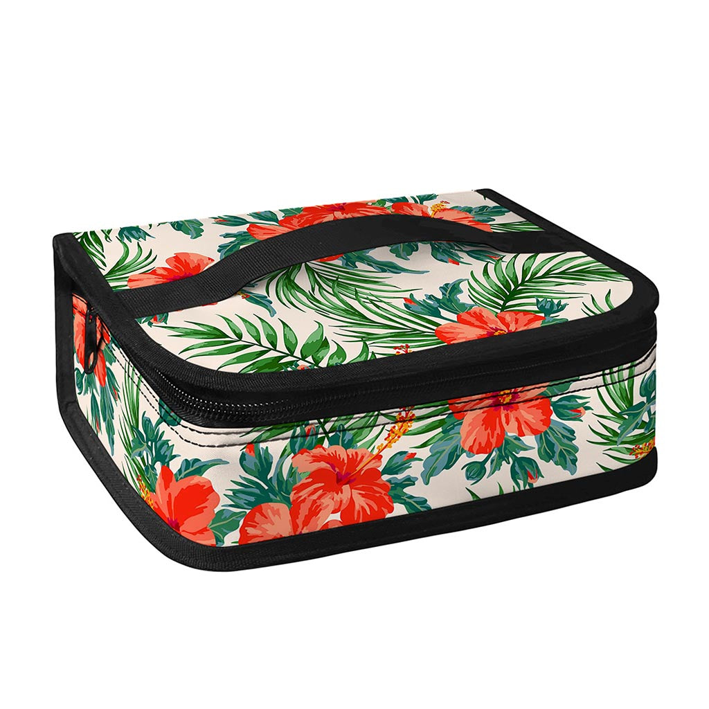 Tropical Hibiscus Blossom Pattern Print Small Lunch Bag
