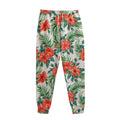 Tropical Hibiscus Blossom Pattern Print Sweatpants