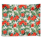 Tropical Hibiscus Blossom Pattern Print Tapestry