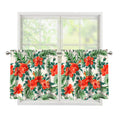 Tropical Hibiscus Blossom Pattern Print Tier Curtains