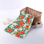 Tropical Hibiscus Blossom Pattern Print Towel