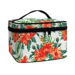 Tropical Hibiscus Blossom Pattern Print Travel Makeup Bag