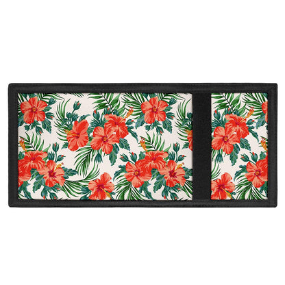 Tropical Hibiscus Blossom Pattern Print Trifold Wallet