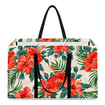 Tropical Hibiscus Blossom Pattern Print Utility Tote Bag