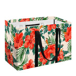 Tropical Hibiscus Blossom Pattern Print Utility Tote Bag