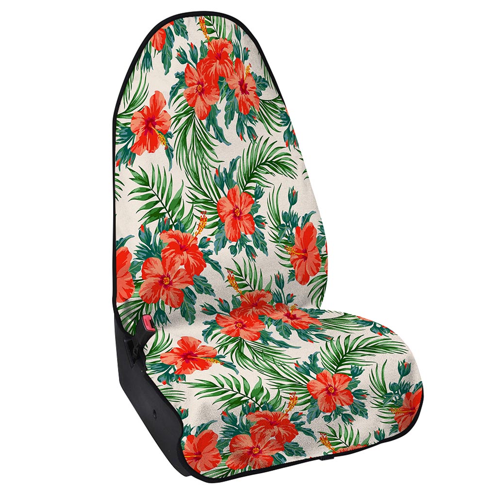 Tropical Hibiscus Blossom Pattern Print Waterproof Car Seat Cover