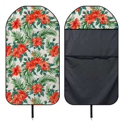 Tropical Hibiscus Blossom Pattern Print Waterproof Car Seat Cover