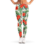 Tropical Hibiscus Blossom Pattern Print Women's Leggings