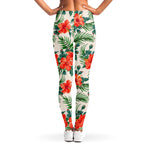 Tropical Hibiscus Blossom Pattern Print Women's Leggings