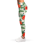 Tropical Hibiscus Blossom Pattern Print Women's Leggings