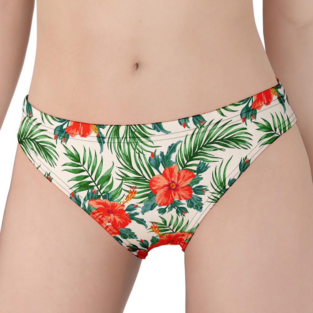 Tropical Hibiscus Blossom Pattern Print Women's Panties