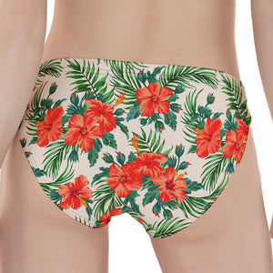 Tropical Hibiscus Blossom Pattern Print Women's Panties