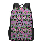 Tropical Hibiscus Flowers Aztec Print 17 Inch Backpack