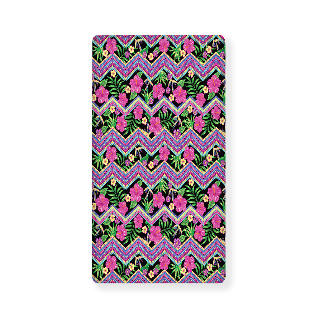 Tropical Hibiscus Flowers Aztec Print Baby Crib Sheet