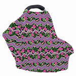 Tropical Hibiscus Flowers Aztec Print Baby Seat Cover