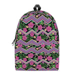 Tropical Hibiscus Flowers Aztec Print Backpack