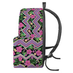 Tropical Hibiscus Flowers Aztec Print Backpack