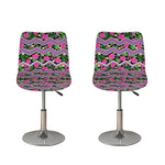 Tropical Hibiscus Flowers Aztec Print Bar Stool Covers