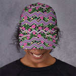 Tropical Hibiscus Flowers Aztec Print Baseball Cap