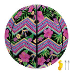 Tropical Hibiscus Flowers Aztec Print Basketball