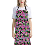 Tropical Hibiscus Flowers Aztec Print Bib Apron With Pocket
