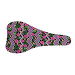 Tropical Hibiscus Flowers Aztec Print Bicycle Seat Cover