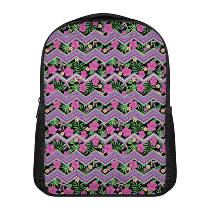 Tropical Hibiscus Flowers Aztec Print Casual Backpack